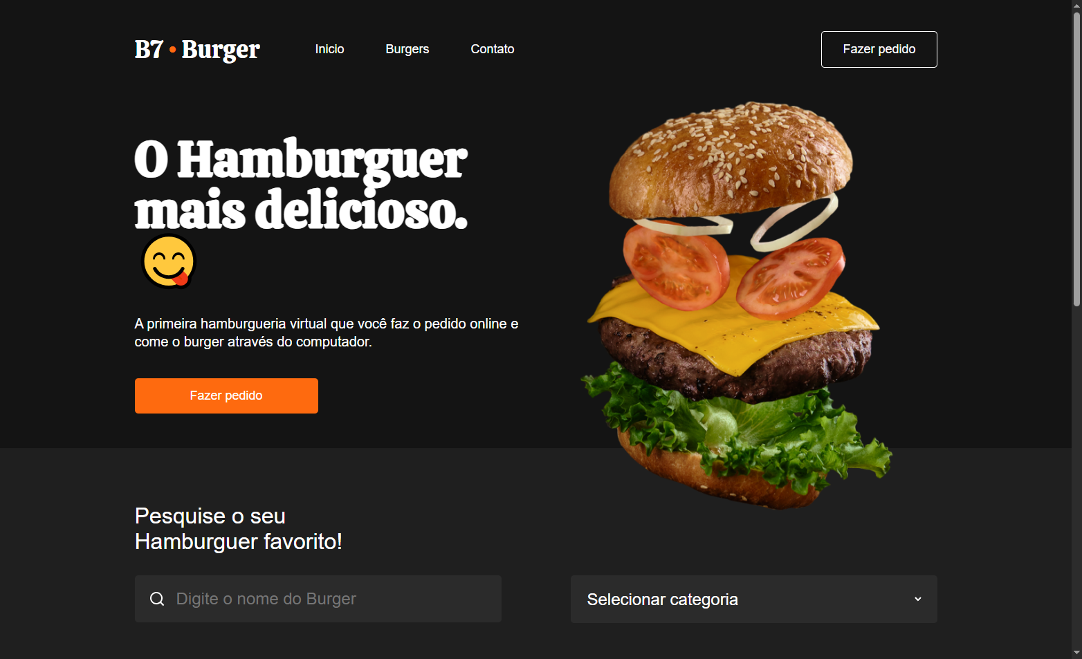 Prévia do site B7burger